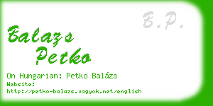 balazs petko business card